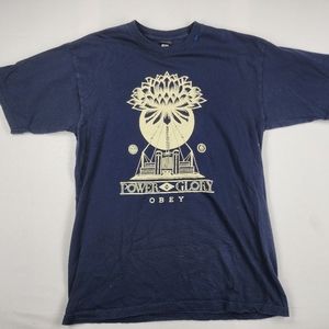 OBEY Power & Glory Gold on Blue Large